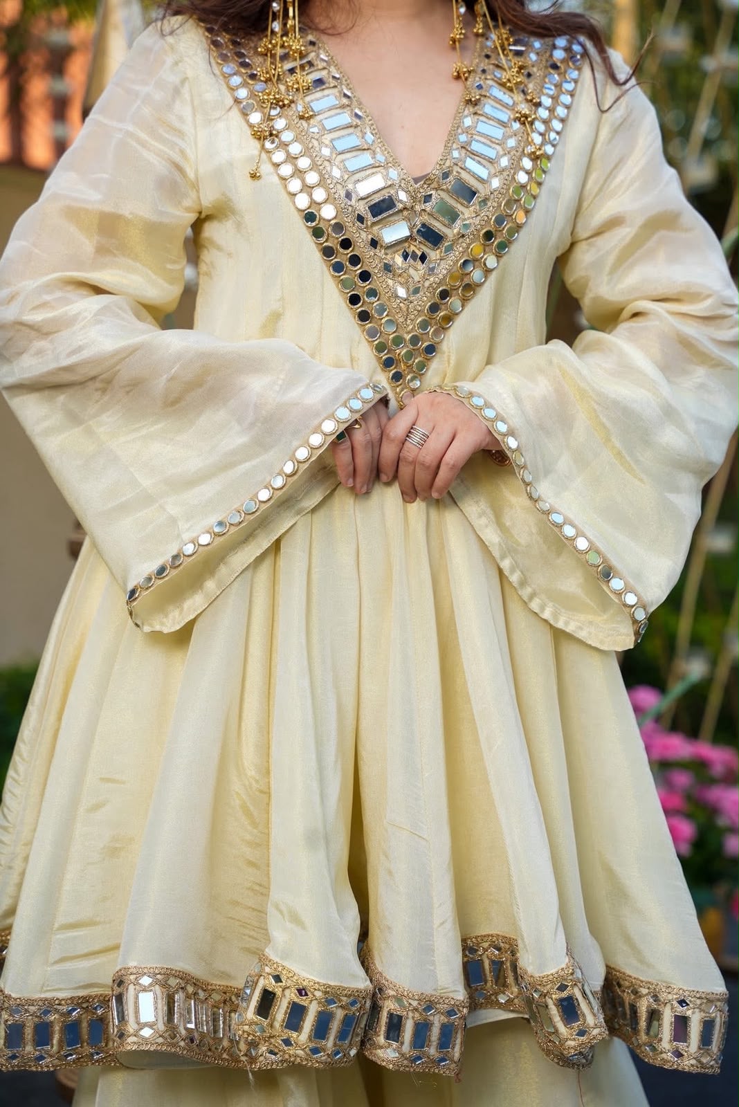 Kediya Inspired Heavy Real Mirror Work Palazzo Suit Set