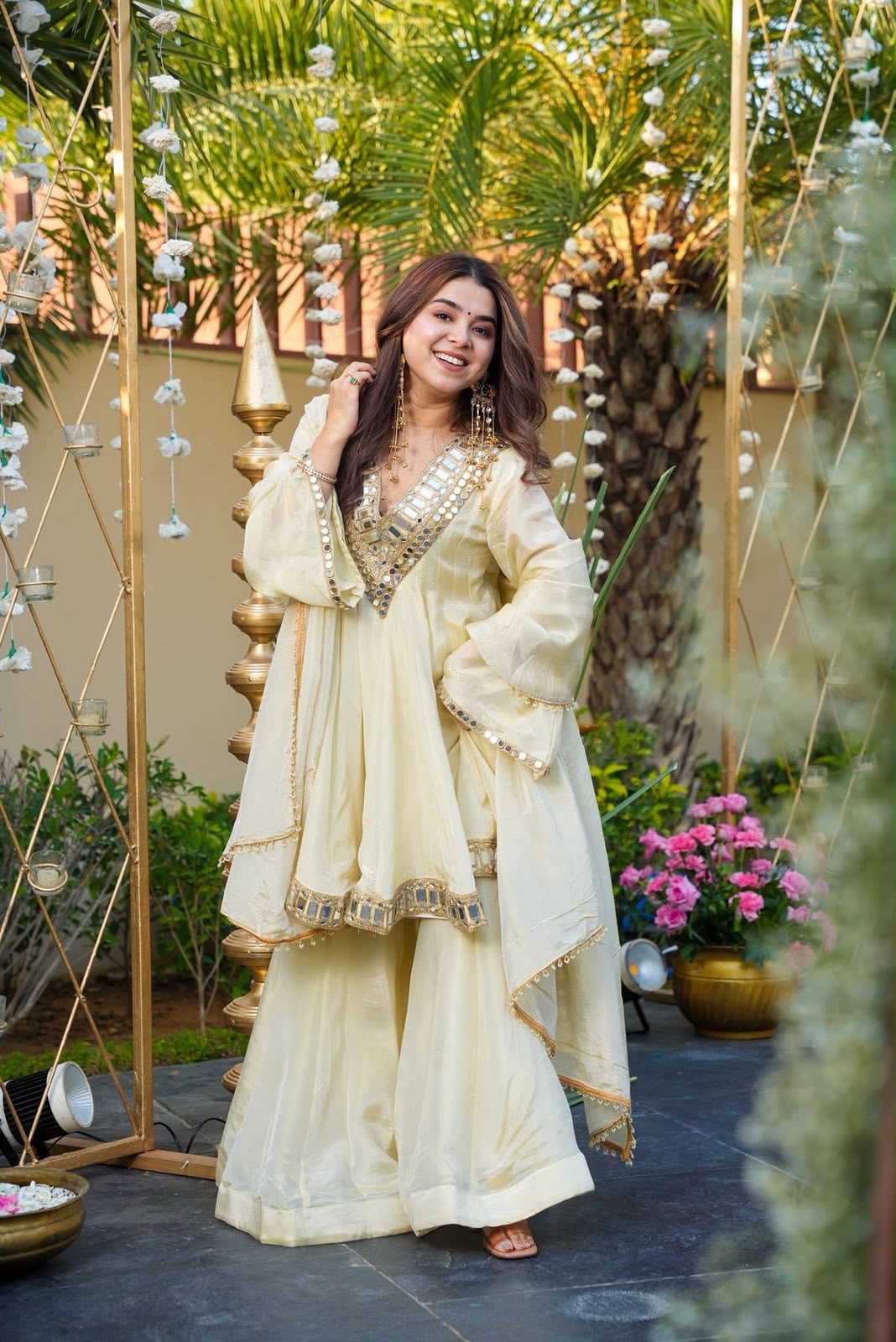 Kediya Inspired Heavy Real Mirror Work Palazzo Suit Set