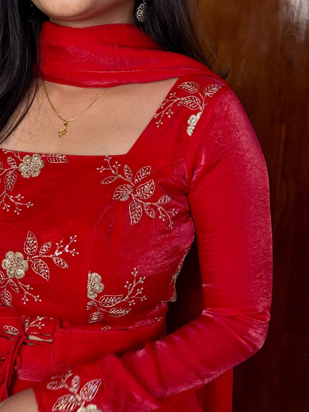 3 in 1 Traditional Stitched Lehenga Set With Color