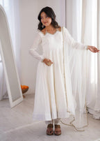 Neha Smooth Roman Silk Fabric Premium Anarkali Suit Set