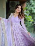 Pridha Purple Anarkali Suit Set