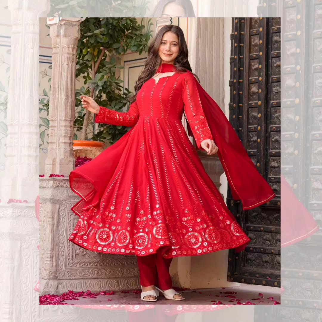 Mehrooni Red Karva Chauth Special Suit Set