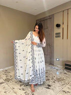 White Design Premium Anarkali Suit Set