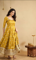Myra cosmo Slit Anarkali Premium Suit Set