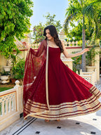 Aaradhya Faux Blooming Zari Sequins Anarkali Suit Set