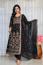 Noir Elegance Designer  Anarkali with Dupatta Suit Set