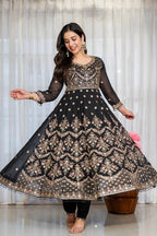 Noir Elegance Designer  Anarkali with Dupatta Suit Set