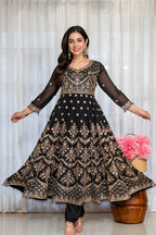 Noir Elegance Designer  Anarkali with Dupatta Suit Set