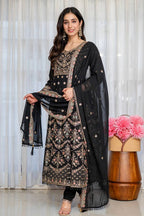 Noir Elegance Designer  Anarkali with Dupatta Suit Set