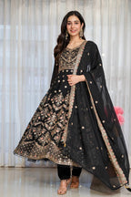 Noir Elegance Designer  Anarkali with Dupatta Suit Set