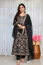 Noir Elegance Designer  Anarkali with Dupatta Suit Set