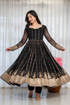 Niru'S Noir Black Elegance Anarkali Suit Set