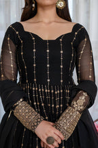 Niru'S Noir Black Elegance Anarkali Suit Set