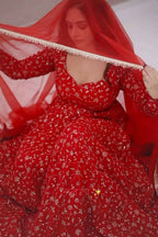 Stunning Red Colour  Premium Anarkali Suit Set