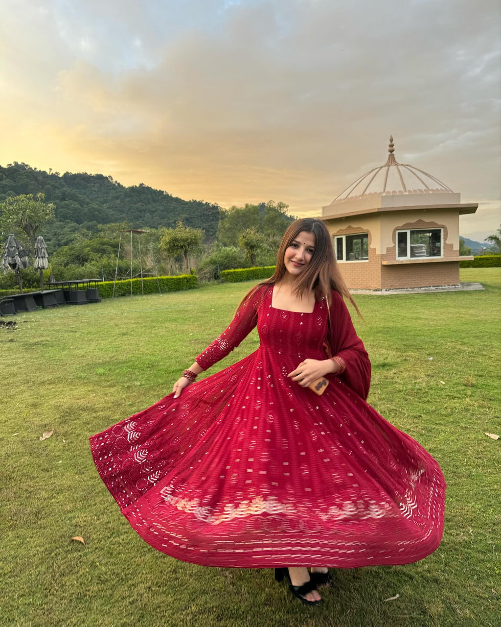 Vidhya's Premium Anarkali Suit Set