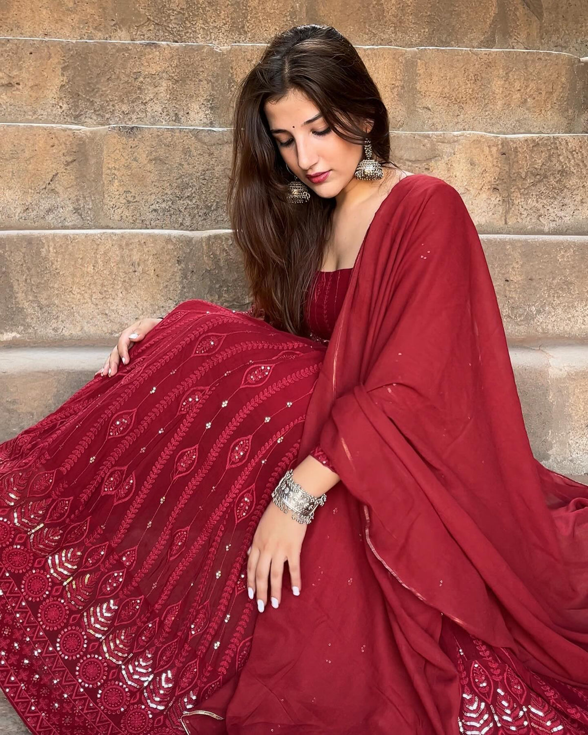 Vidhya's Premium Anarkali Suit Set