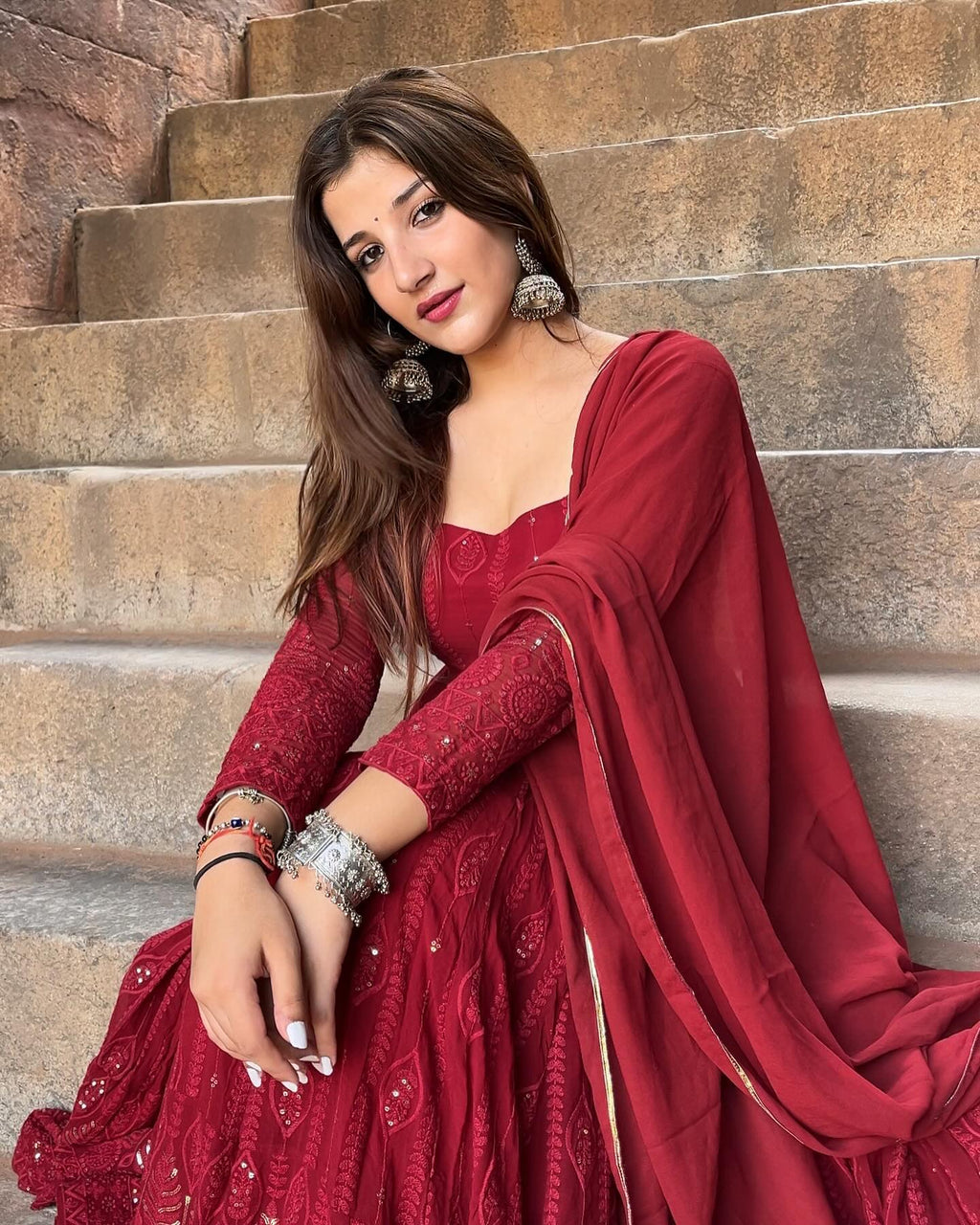 Vidhya's Premium Anarkali Suit Set